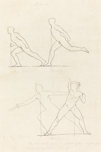 Vorbereitung zum Laufen; Laufen; Schlagen von George Scharf after John Flaxman