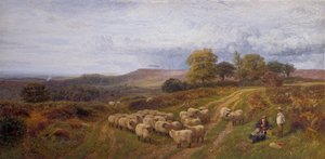 Weite Landschaft mit einem Hirten und seiner Schafherde, Surrey