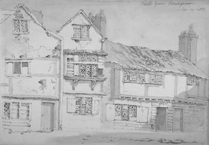 Gebäude im Castle Yard, Blackfriars, City of London, 1808 von George Shepherd