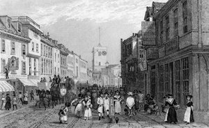 Markttag in Dartford, Kent, graviert von Henry Adlard, ca. 1830 von George Shepherd