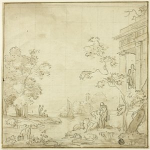Hafenszene mit Figuren, Tempel von George Smith of Chichester