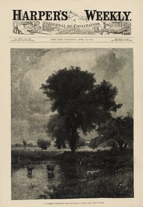 Rinder im Teich (Eine Sommerlandschaft)