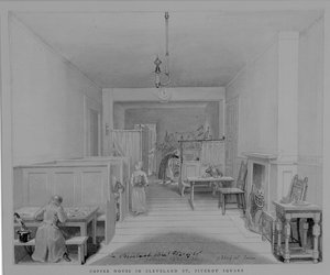 Kaffeehaus in der Cleveland Street, Fitzroy Square, London