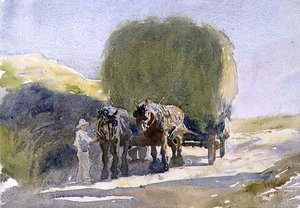 Heuschober im Sonnenlicht
