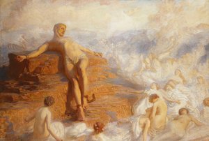 Prometheus wird von den Geistern der Erde getröstet 