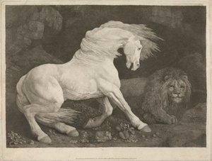 Ein Pferd erschreckt durch einen Löwen von George Stubbs