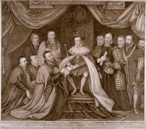 Edward VI unterzeichnet eine Charta, die Bridewell der Stadt London für ein Arbeitshaus übergibt
