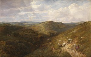 Märtyrerhügel, von Newlands Corner, Albury, nahe Guildford von George Vicat Cole