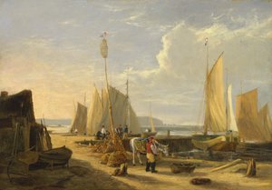 Hafenszene auf der Isle of Wight, Blick auf die Needles