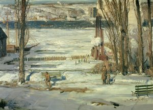 Ein Morgen im Schnee - Hudson River, 1910 von George Wesley Bellows