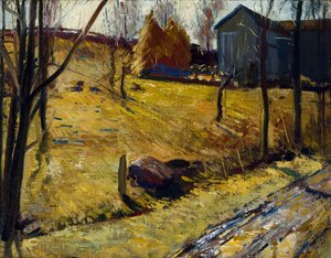 Heuhaufen und Scheune, 1909