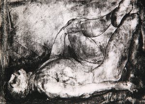 Mann auf dem Rücken, nackt, ca. 1916 von George Wesley Bellows