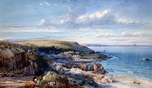 Ein Fischerdorf in Mounts Bay (Mousehole), 1860