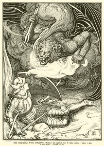 Der Kampf mit Apollyon von George Woolliscroft Rhead