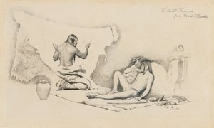 Studie für Die Geschichte des Bildschreibers, ca. 1884 von George de Forest Brush or Brusch