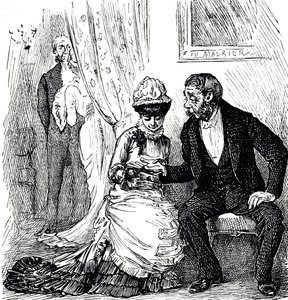Eine Karikatur, die die Beliebtheit der Handlesekunst unter den Reichen kommentiert. Illustriert von George du Maurier (1834-1896), ein franco-britischer Karikaturist und Autor