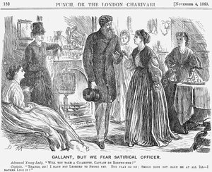 Galant, aber wir fürchten satirischer Offizier, 1865