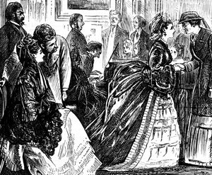 Gesellschaftliches Treffen der englischen Oberschicht von George du Maurier