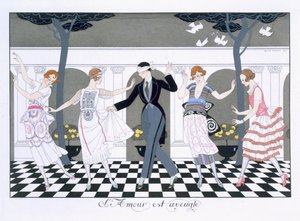 Liebe ist blind, graviert von Henri Reidel von Georges (after) Barbier