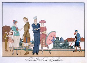 Die Alliierten in Versailles, graviert von Henri Reidel von Georges (after) Barbier