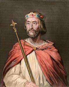 Porträt von Karl III., genannt der Einfältige (879-929), König der Franken - Karl III. (879-929) - Karl der Einfältige - König von Frankreich, 893-923 - Gravur nach Georges Rouget (1783-1869) von Georges (after) Rouget