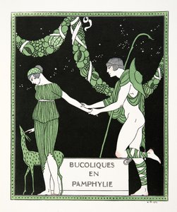 Bucoloques en Pamphylie, Illustration aus Les Chansons de Bilitis von Pierre Louys von Georges Barbier