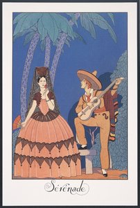 Falbalas et Fanfreluches, Almanach für 1924, Serenade, von George Barbier, Druck von Georges Barbier