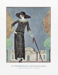 La Promeneuse Mélancolique, veröffentlicht 1922 von Georges Barbier