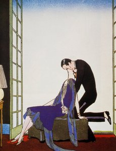 Le Feu, Lithographie von George Barbier, aus Falbalas et Fanfreluches, Almanach des Modes Présentes, Passées et Futures von Georges Barbier