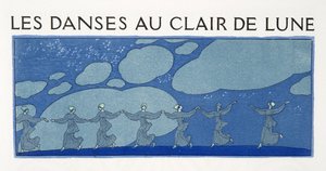 Les Danses au Clair de Lune, Illustration aus Les Chansons de Bilitis, von Pierre Louys, veröffentlicht 1922