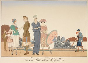 Die Alliierten in Versailles. Verschiedene Darstellungen von Soldaten der Alliierten. von Georges Barbier