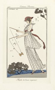 Robe de Linon Imprimé, aus Costumes Parisien, veröffentlicht 1913 von Georges Barbier