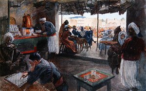Ein Café in Marokko, ca. 1900 von Georges Bertin Scott
