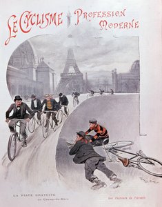 Radfahren: Freie Strecke der Marsfelder - Zeichnung von G. Scott von Georges Bertin Scott