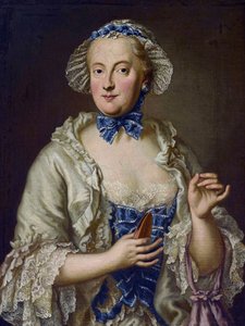 Maria Anna Sophia von Sachsen, Kurfürstin von Bayern (1728-1797) mit einer Spule von Georges Desmarées