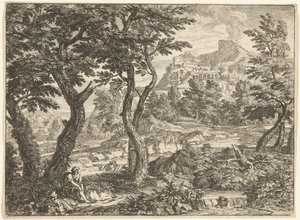 Landschaft mit einem Rastenden von Georges Focus