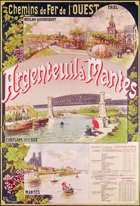 Plakat, das die Westbahnlinie von Argenteuil nach Mantes bewirbt