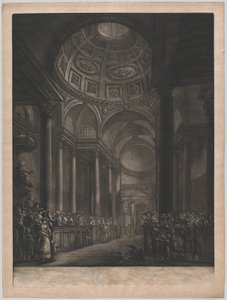 Ansicht des Inneren von St. Stephens Walbrook, nach der Zeichnung in seiner Majestät..., ca. 1767 von Georges François Blondel