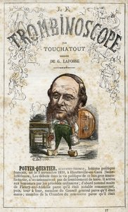 Augustin Pouyer-Quertier - Illustration aus "Le Trombinoscope", einem satirischen politischen Periodikum von Leon-Charles Bienvenu, bekannt als Touchatout
