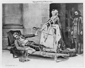 Tadeusz Kosciuszko lehnt das von Katharina II. angebotene Schwert ab, 1883 von Georges Louis Poilleux Saint Ange