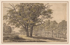 Landschaft recto Zwei Ansichten von Paris verso, erste Hälfte 1800er Jahre