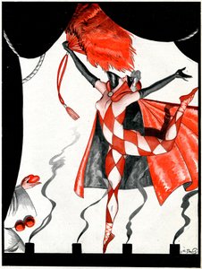 Die ewige Pantomime, der Herzbube und die Karodame - Illustration aus La Vie Parisienne