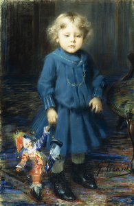 Porträt eines Kindes mit einer Puppe von Georges Picard