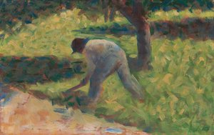 Bauer mit einer Hacke, um 1882 von Georges Pierre Seurat