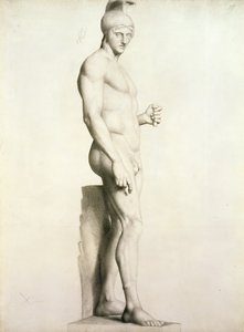 Profil einer Skulptur eines Kriegers mit Helm von Georges Pierre Seurat