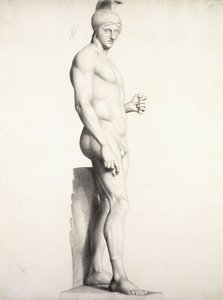 Krieger mit Helm, im Profil, 1875-1878 von Georges Pierre Seurat