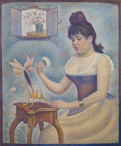 Junge Frau, die sich pudert, ca. 1888-90 von Georges Seurat