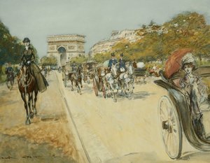 Elegante Figuren vor dem Arc de Triomphe, Paris von Georges Stein