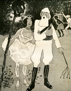 Leopold II. und Cléo de Mérode singen ein Operettenduett, 1904