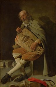 Der Drehleierspieler, 1620er von Georges de La Tour